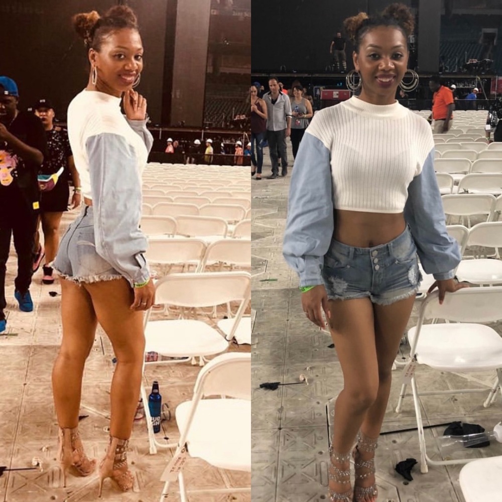 White & Denim Crop Top